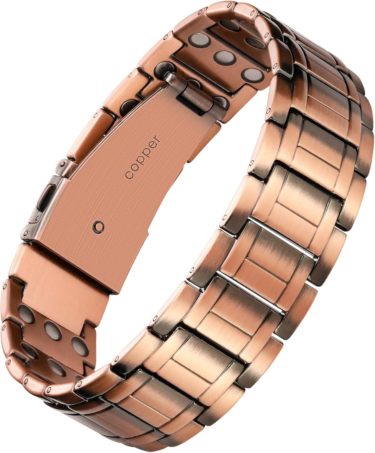 Wollet 3X Copper Magnetic Bracelet for Men – Pure Copper Jewelry with Neodymium Magnets