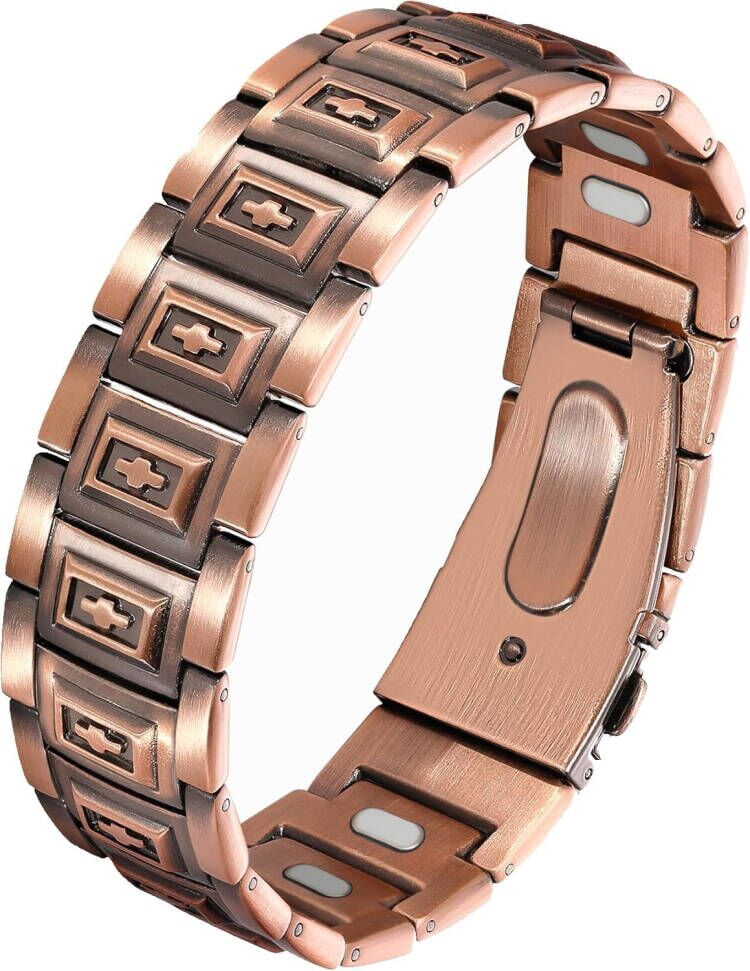 Wollet 3X Magnetic Copper Bracelet for Men,Bracelets, Adjustable Bracelet