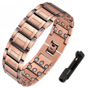 Wollet 3X Strength Pure Copper Magnetic Bracelet for Men, 8.85 0.82in Copper Jewelry Gift for Dad Grandpa