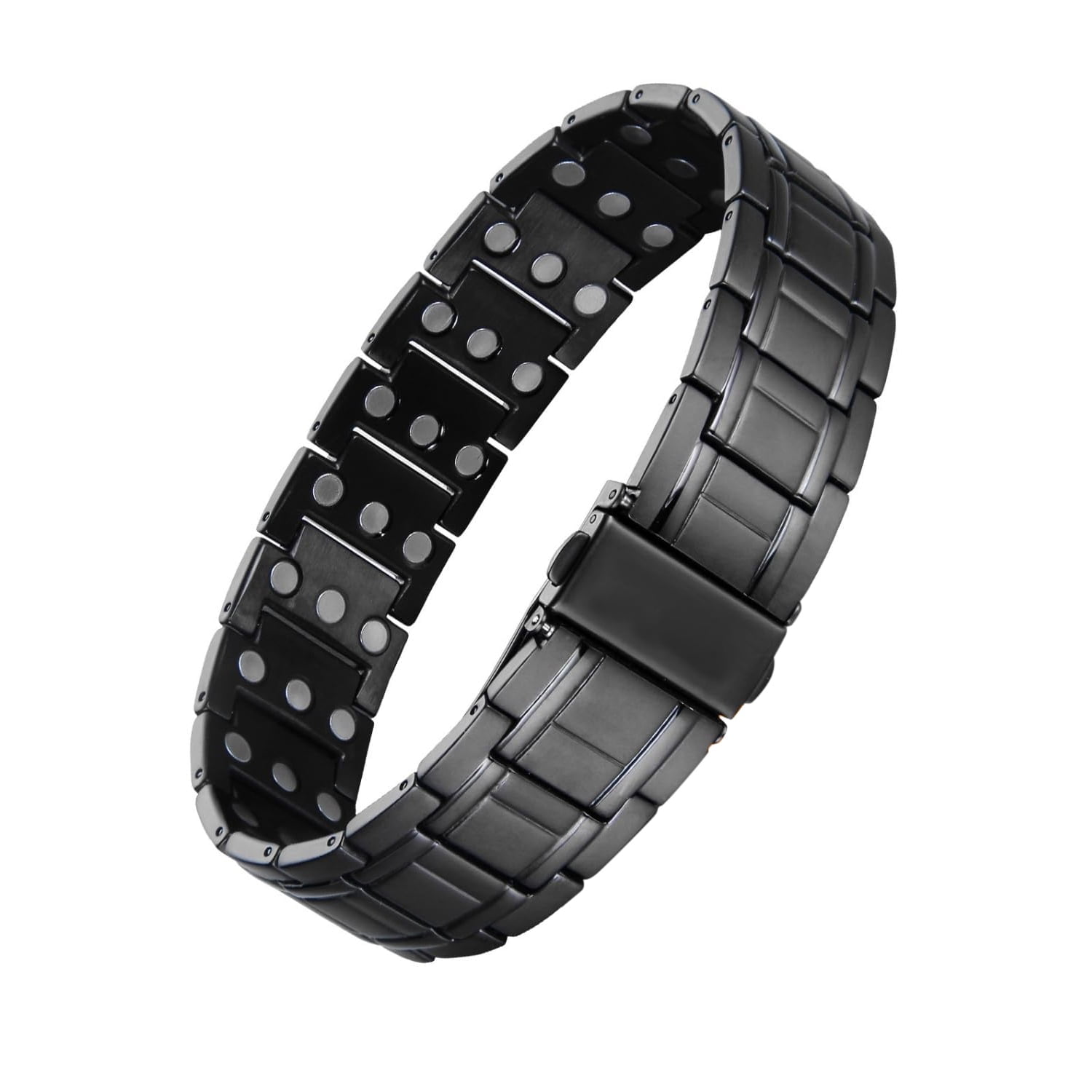 Wollet 3X Strength Titanium Magnetic Bracelet – Magnetic Bracelets for Men – Premium Fold-Over Clasp & Adjustable