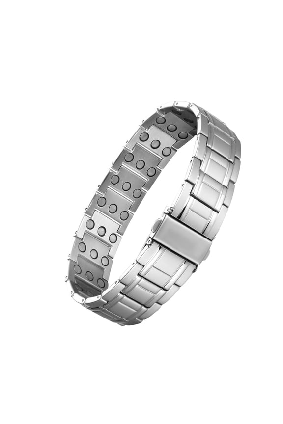 Wollet 3X Strength Titanium Magnetic Bracelet  Magnetic Bracelets for Men  Premium Fold-Over Clasp & Adjustable