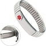 Wollet 7.5'' Stretch Medical Alert Bracelet for Women or Men, Easy on Easy off, Stainless Steel ID Bangle Personalized, Width:0.5'' , Autism