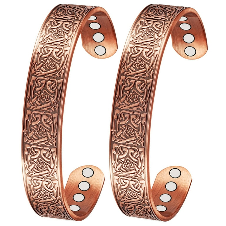 Wollet 7'' Pure Wide Copper Bracelets for Men Women