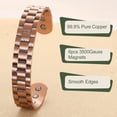 thumbnail image 1 of Wollet 99.9% Pure Copper Bracelet for Men w/t Magnets, Adjustable Bangles, 1 of 6