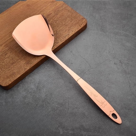 Wollet 99.9% Pure Copper Spatula , Frying Shovel, Leaking Spoon, Stir Frying Vegetable Shovel, Solid Copper Kitchen Utensils Set, Complete Set of Cookware