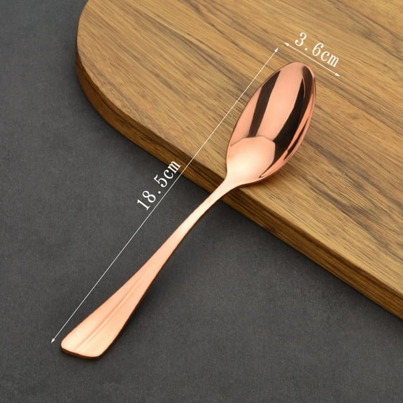 Wollet 99.9% Pure Copper Spoon, 18.5*3.6CM, 69g, Thick Copper Serving Spoon, Long Handle Spoon