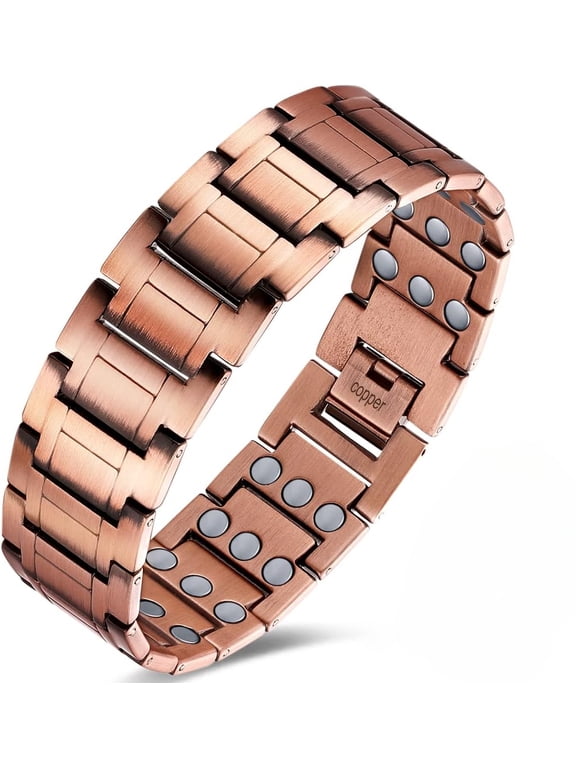 99.99% Pure Copper Magnetic Bracelet, Large Bracelet, 3X Magnets, Gifts for Men Valentine's Day Jewelry