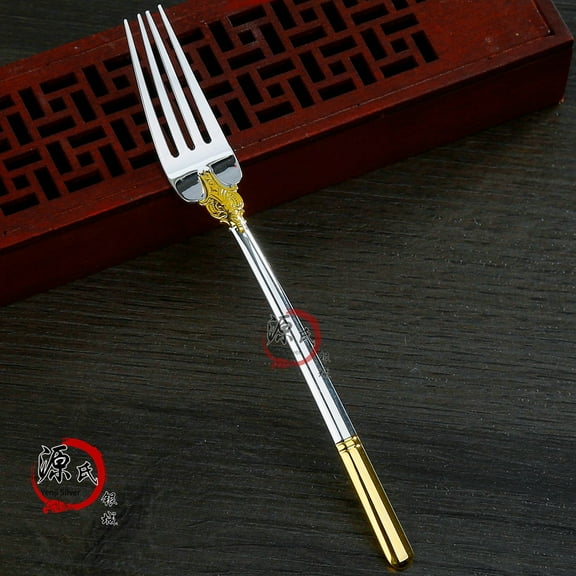 Wollet 999 Sterling Silver Fork, 5.7*0.62 inches, (14.5*1.6cm), Sterling Silver Tableware