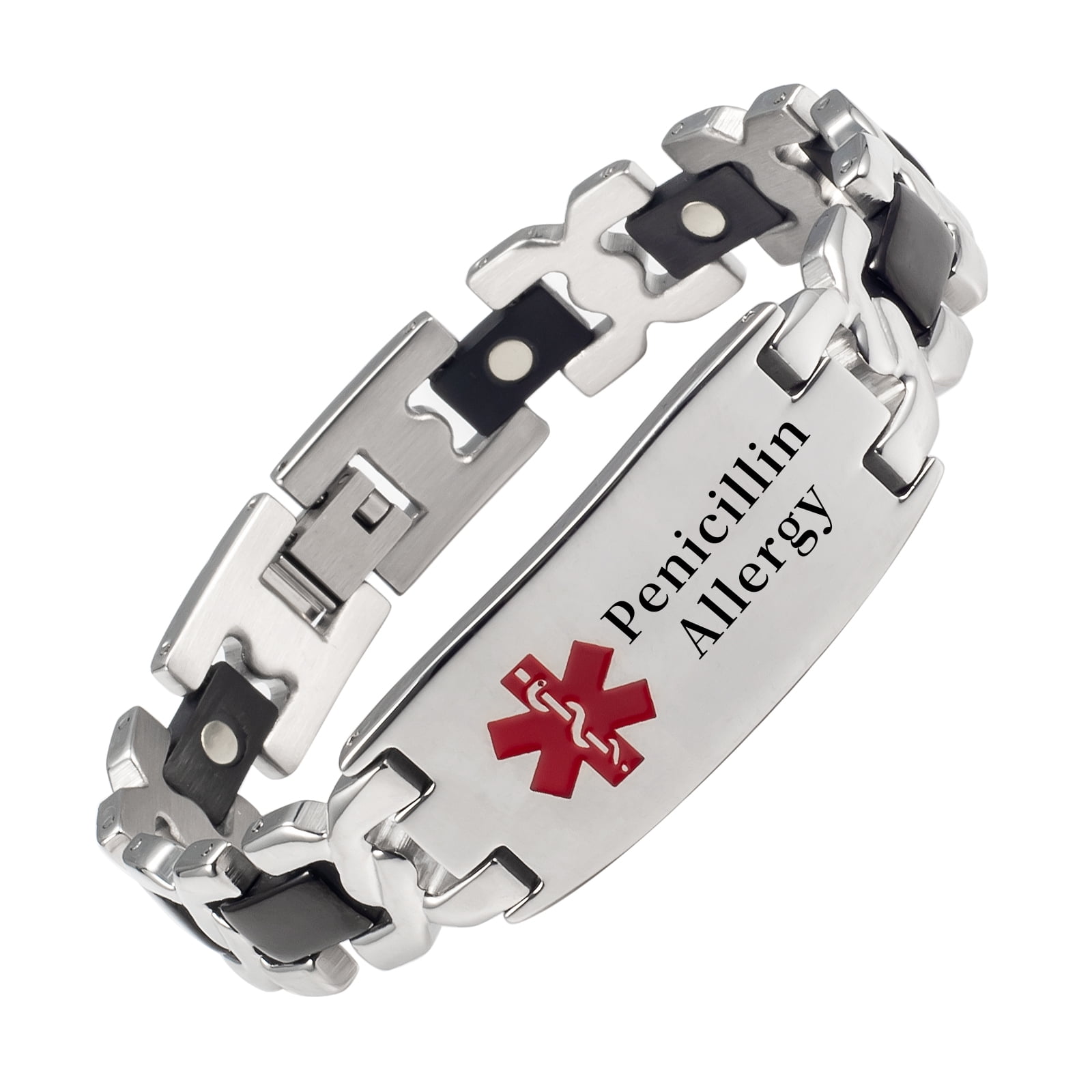 Custom Engraved Stainless Steel Medical Alert ID Stretch Bracelet |  Love4Patients