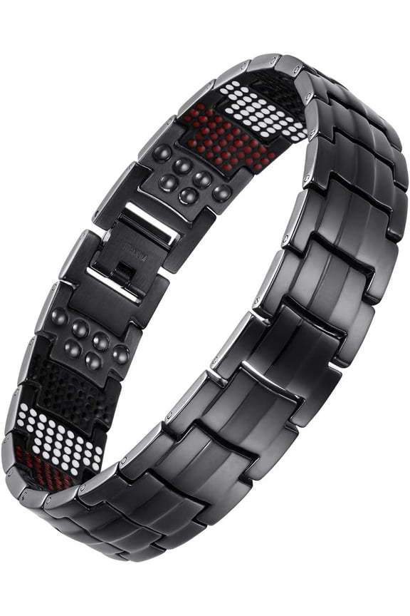 Black Titanium Magnetic Bracelet for Men, Titanium Jewelry Gift
