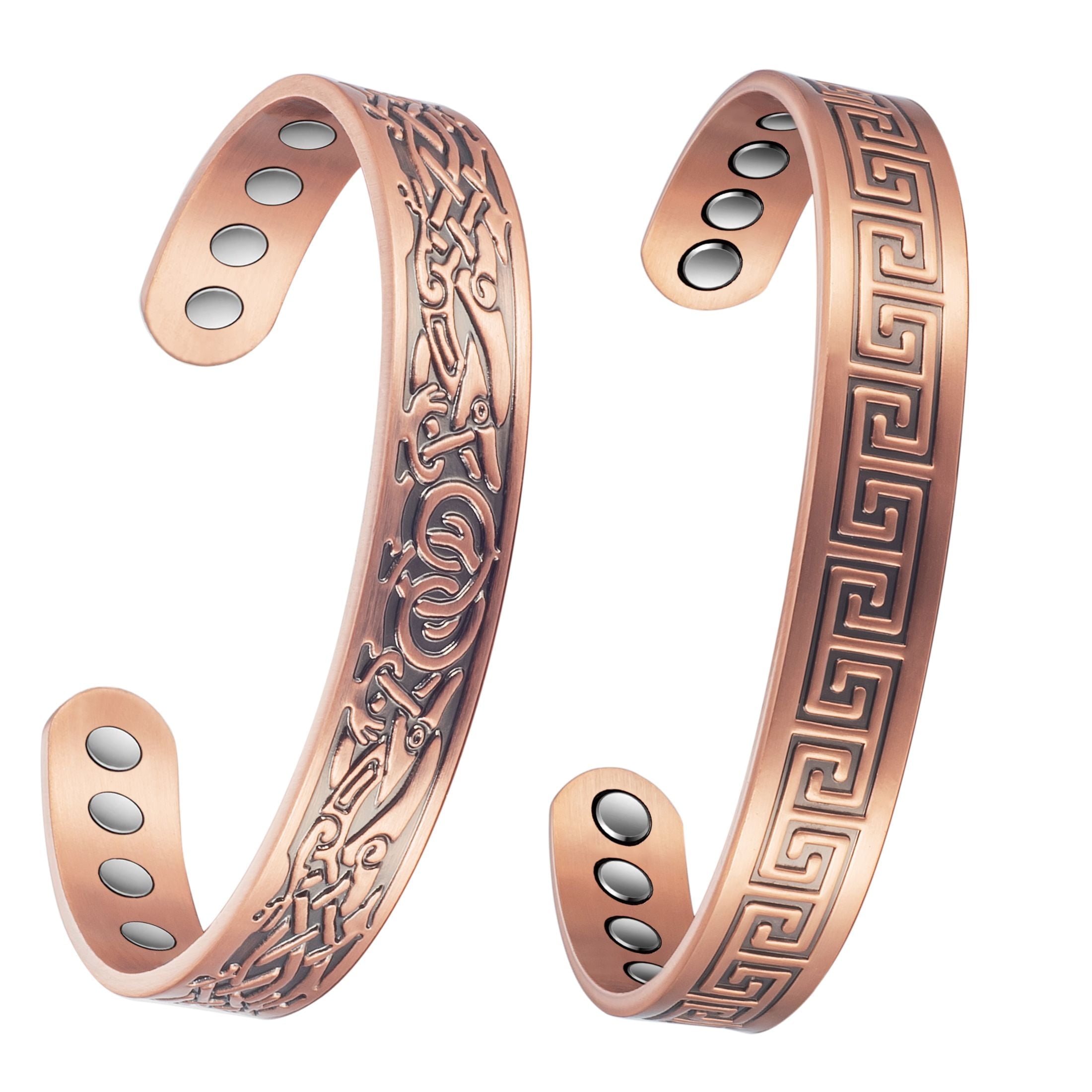 Wollet Celtic Copper Magnetic Bracelet for Men Women, Cuff Copper