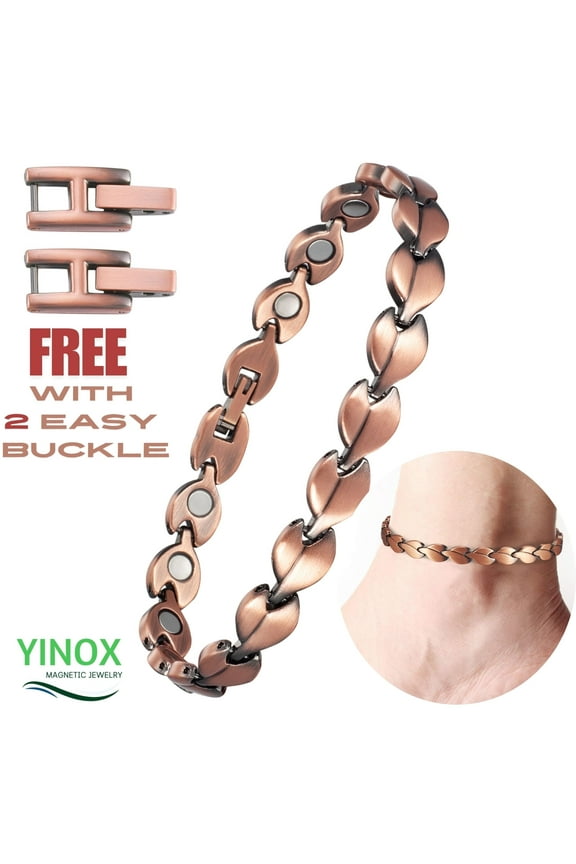Copper Anklet for Women Magnetic Ankle Bracelet with Magnets 99.9% Solid Copper Adjustable