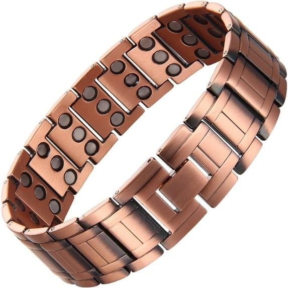 Wollet Copper Bracelet for Men 3X Magnetic Bracelets 99.99% Pure Copper Wristband