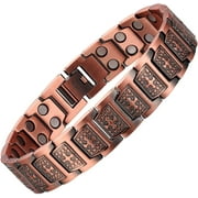 WOLLET Copper Cross Magnetic Bracelet for Men - Adjustable Black Copper Jewelry