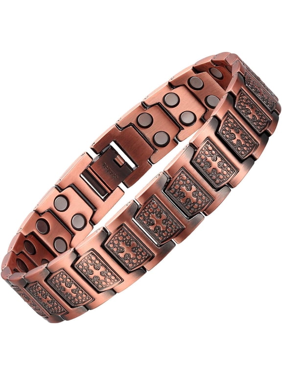 Copper Cross Magnetic Bracelet for Men - Adjustable Black Copper Jewelry