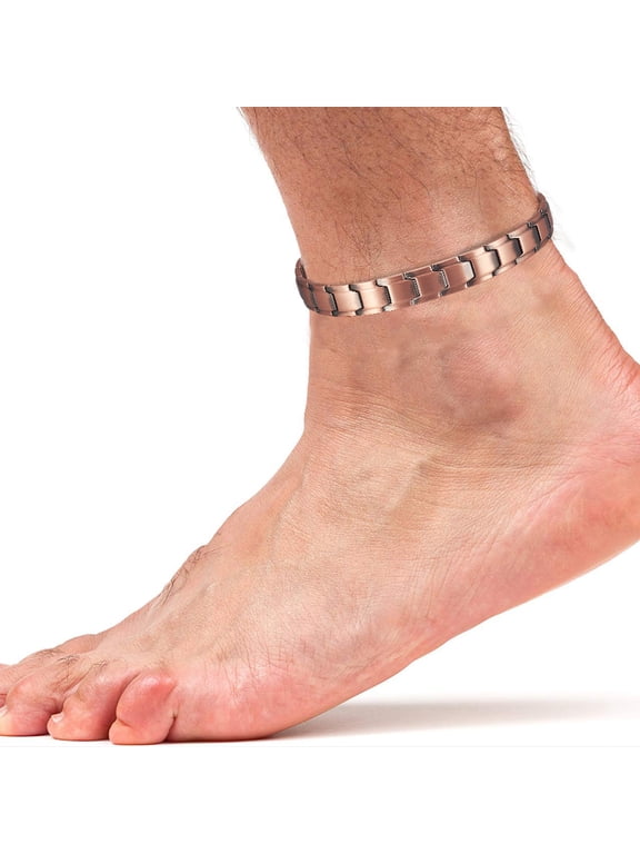 Copper Magnetic Anklet Bracelet for Men Adjustable 9.4-10.8"