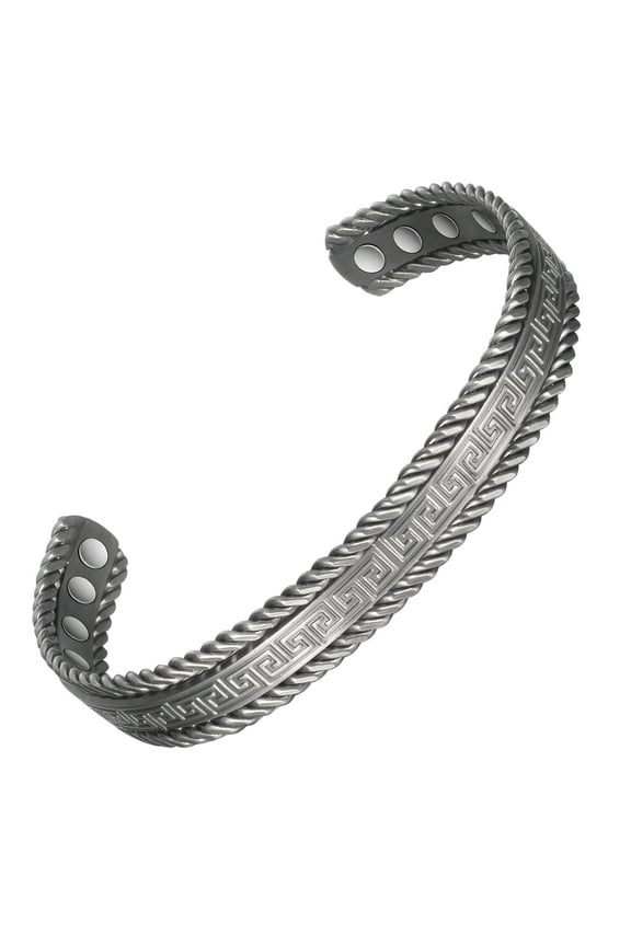 Copper Magnetic Bracelet for Men,6.69inch Pure Copper Silver Retro Adjustable Magnetic Braclet,Copper Jewelry Gift 2047S