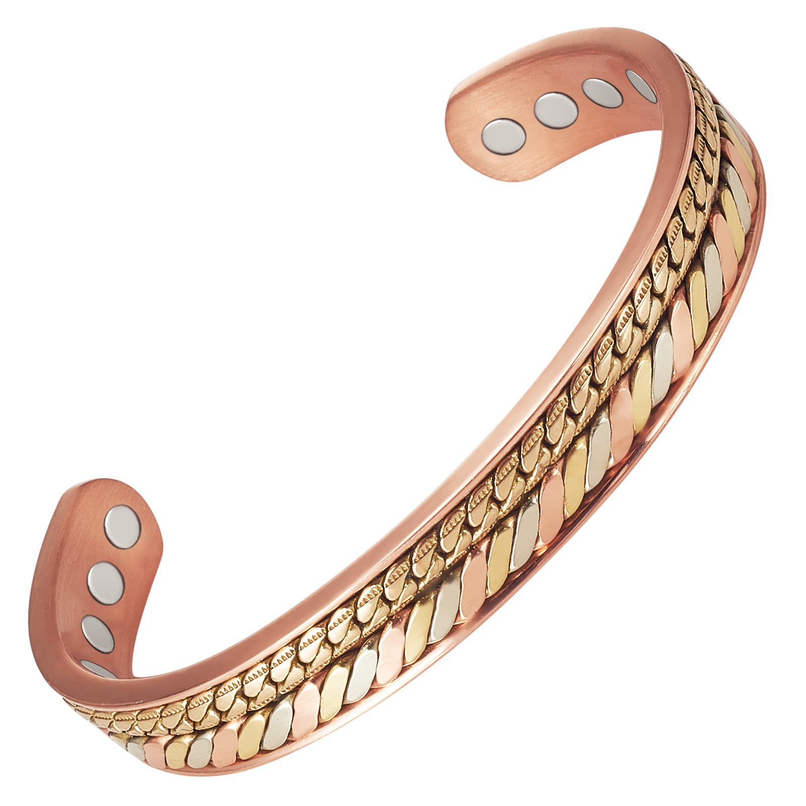 Copper Magnetic Bracelet for Men Women, 6.3in, Cuff Copper Jewelry,CPB-2805