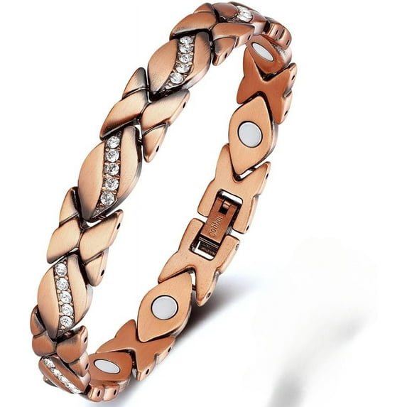 Wollet Magnetic Copper Bracelet for Women,Gift for mom or wife, Length (6.8in-8in)