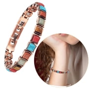 Wollet Copper Magnetic Bracelet for Women with Multicolor Turquoise Stone, Copper Jewelry Set Gift for Mom Daughter Wife Valentines Day Gift