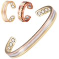 thumbnail image 1 of Wollet Copper Magnetic Bracelets+2 Copper Rings for Women, Set of 3 , Tri Color, Fashion Gift for Daughter Mom Wife, 1 of 9