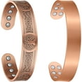 thumbnail image 1 of Wollet Copper Magnetic Copper Bracelets for Men, Magnet Jewelry，Set of 2, 1 of 8
