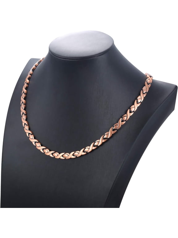 Copper Magnetic Necklace for Women Men, X Shape Links Adjustable