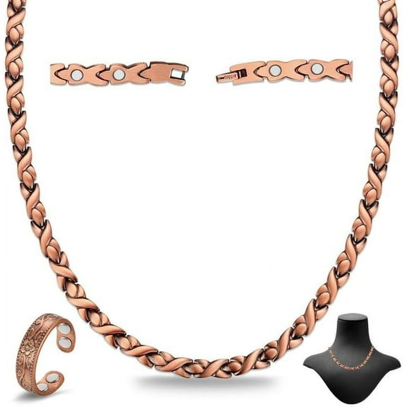 Wollet Copper Necklace for Women Men, Magnetic Necklace,20''