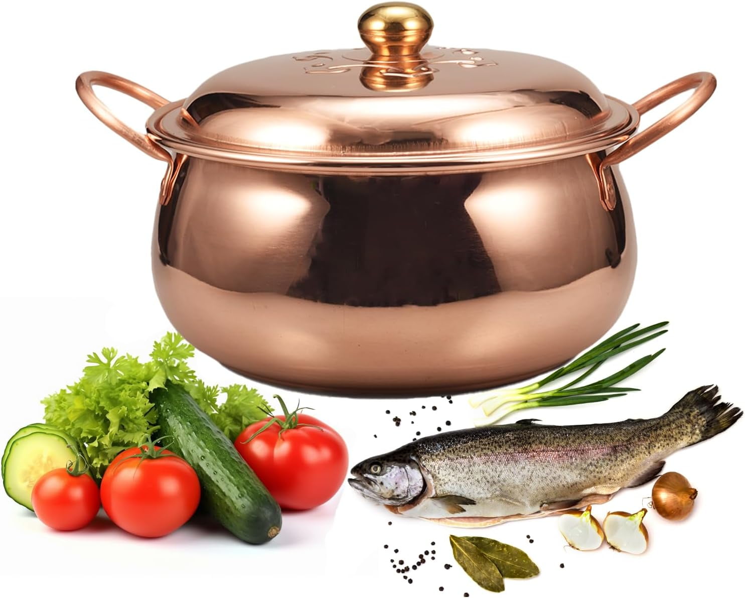 Wollet Copper Pot Pure Copper Goulash Pot Deep Thick Copper Pot ...