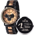 thumbnail image 1 of Wollet Customized Wooden Watches, Quartz Wristwatches for Men, Valentine's Day Gift, 1 of 9