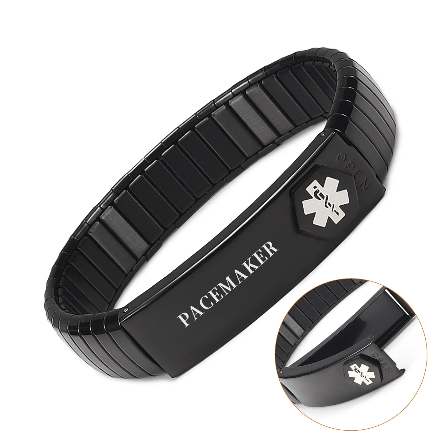 Braided Leather Bracelet with Chain 8 inches Men Women 21mm Width Braided Leather Bracelet with Chain 8 inches Men Women 21mm Width