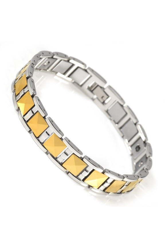 Gold Tungsten Bracelets for Men,8.5inches(21.7cm), Health Jewelry Gift for Dad Husband Grandfather