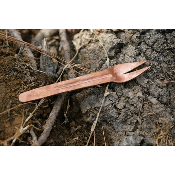 Wollet Handmade 99.9% Pure Copper Small Fork 15cm(5.9'')-17cm(6.7'')，for Fruit Dessert Cake, Copper Small Tableware