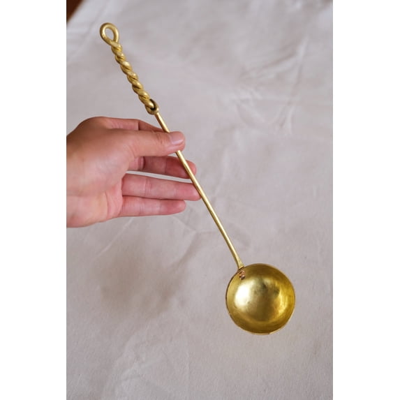 Wollet Handmade Brass Spoon, Long Handle Soup Spoon, Japanese-style Coffee Spoon, Tea Spoon Teaspoon