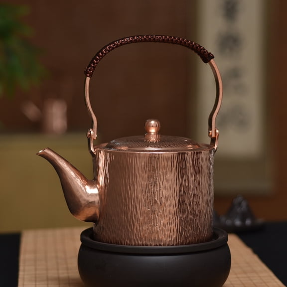 Wollet Handmade Copper Kettle Lifting, Pure Copper Boiling Kettle,1 Liter
