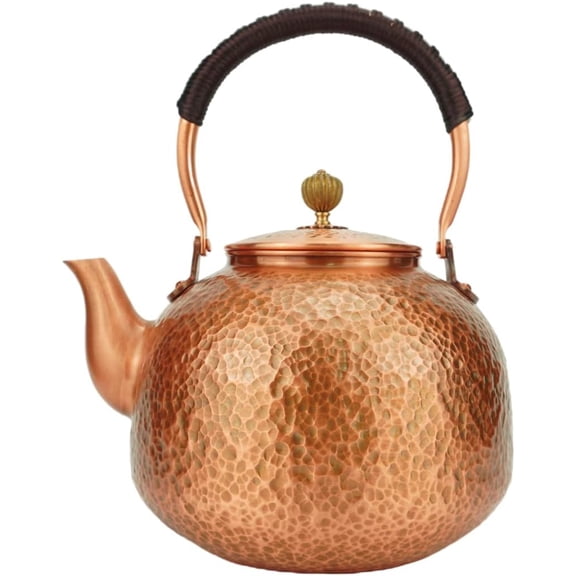 Wollet Handmade Solid Copper Tea Pot Kettle Stovetop Teapot