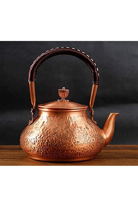 Wollet Handmade Solid Pure Copper Tea Pot Kettle, Capacity:1.3L