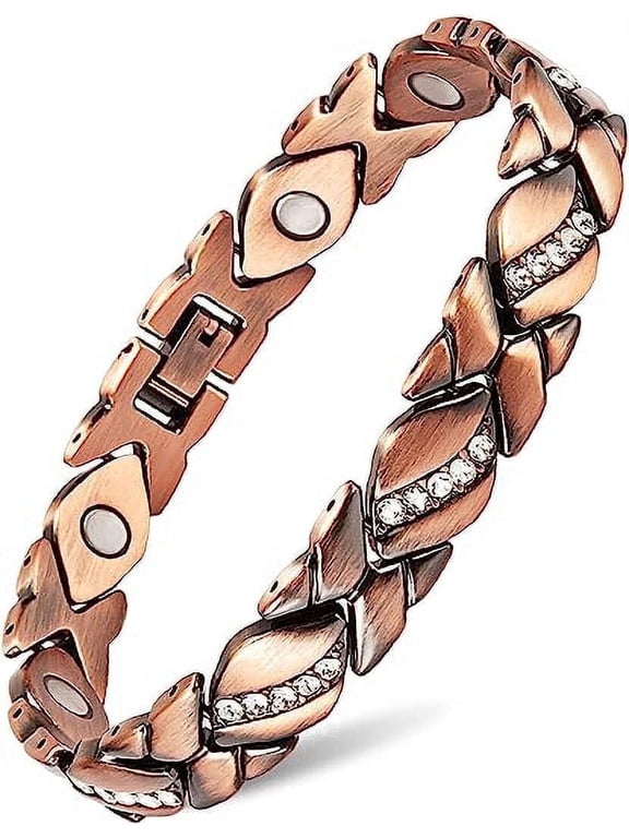 Magnetic Copper Bracelets for Women,Gifts for Mom or Wife,Adjustable 6.8-8in