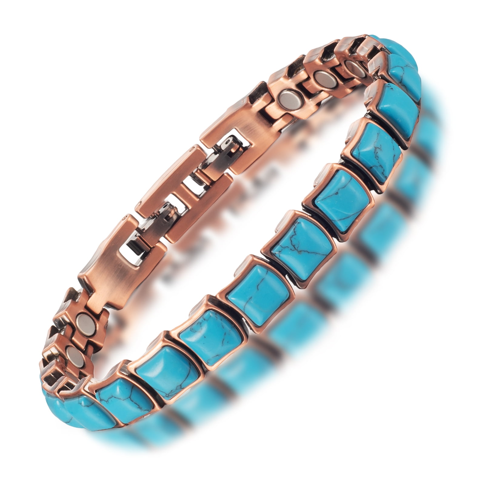 Wollet Magnetic Copper Bracelet for Women, Turquoise Bracelets, Jewelry Birthday Gift for Mom Daughter Wife