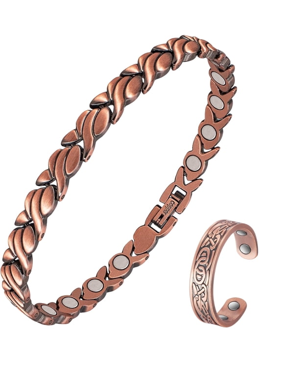 Pure Copper Magnetic Bracelet for Women, Copper Ring, Adjustable