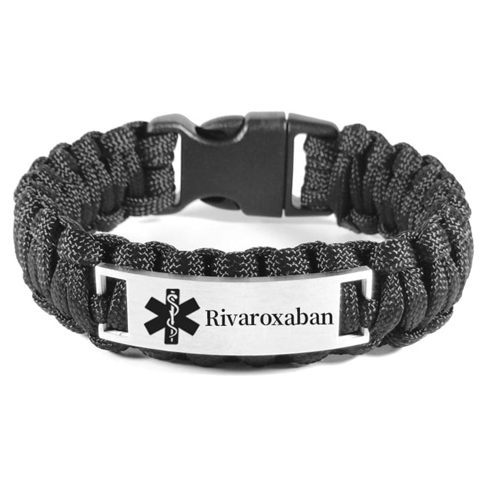 Wollet Medical Alert Bracelets for Men, 8.8'' Paracord Rope Sos Emergency ID Bracelets, Outdoor