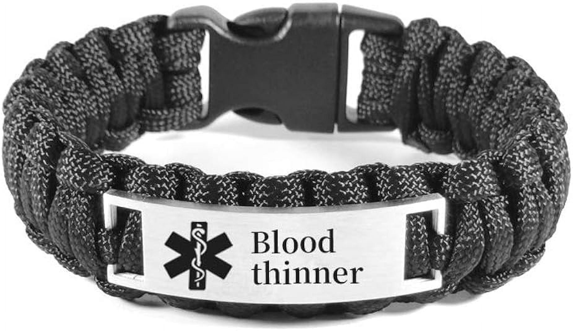 Wollet Medical Alert Bracelets for Men, 8.8'' Paracord Rope Sos