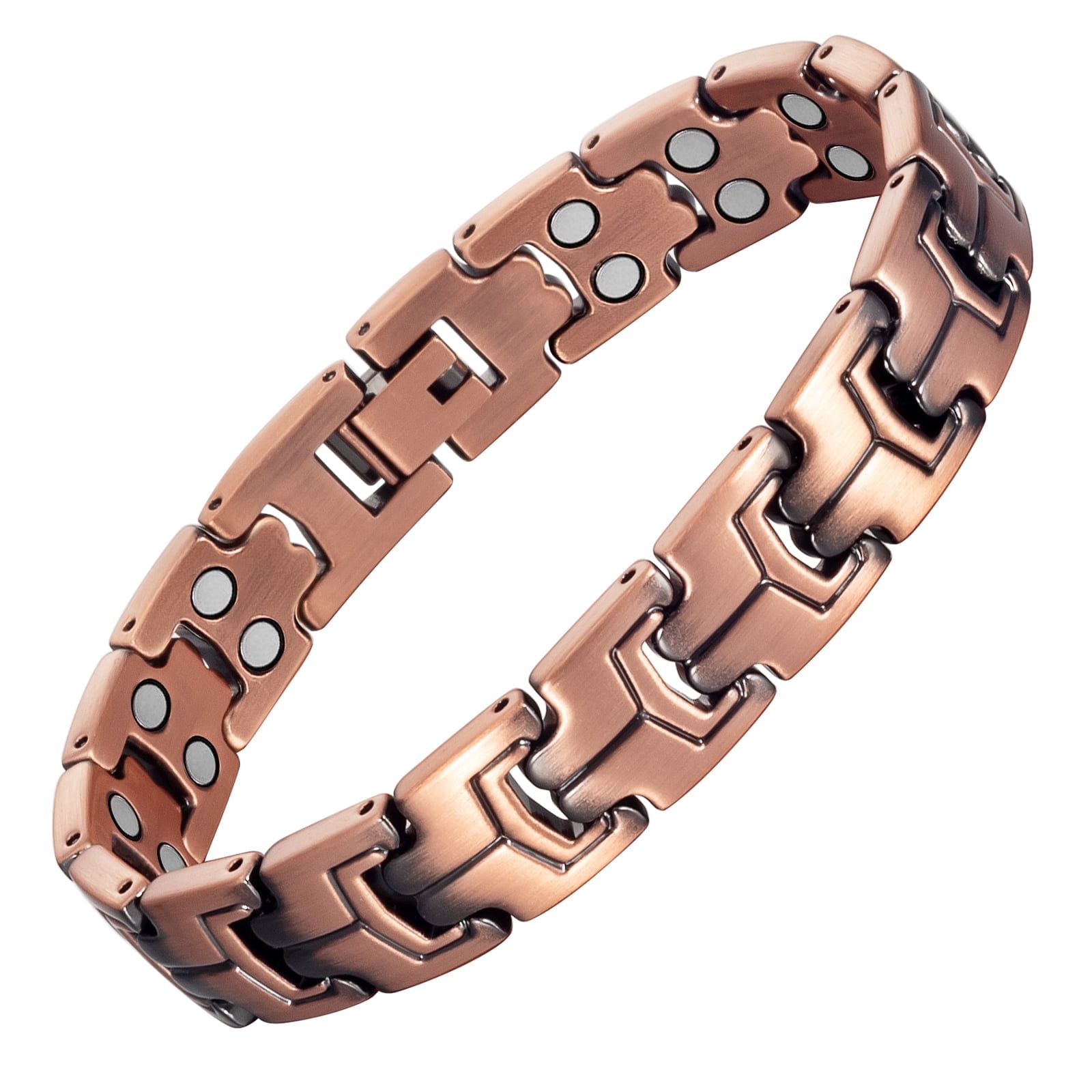 Wollet Mens Pure Copper bracelet, Men Jewelry Gift, 8.6 inches, Christmas Health Gift for Dad Husband