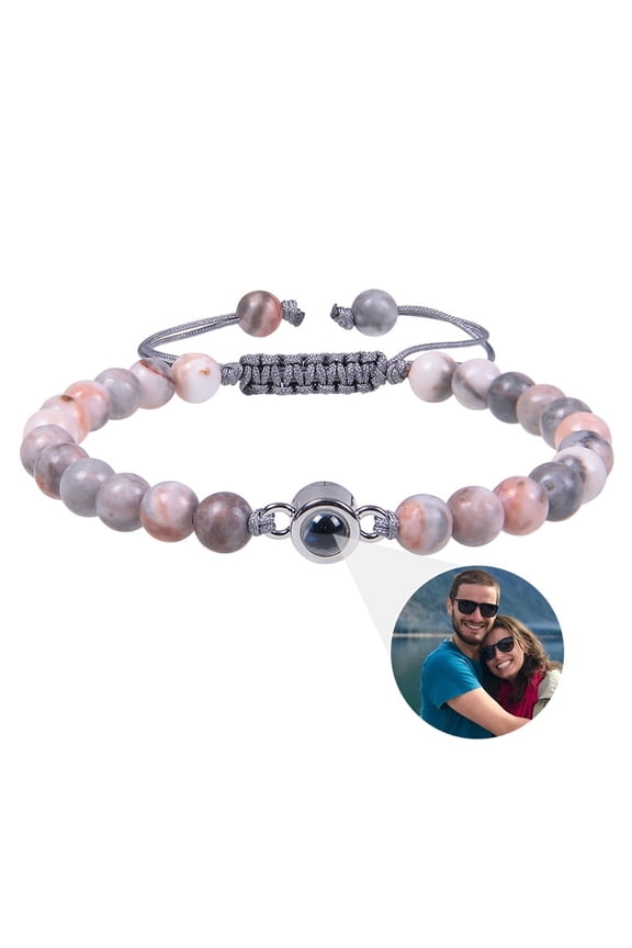 Wollet Personalized Bracelets with Picture Inside, Send Photos to Custom, Creative Gifts for Couple, Family