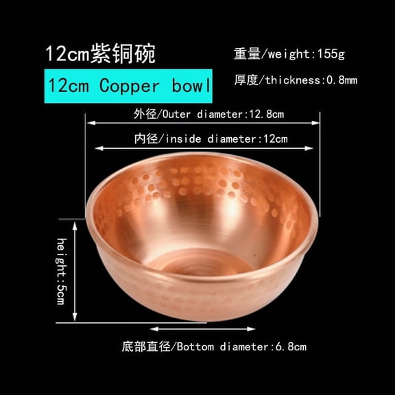 Wollet Pure Copper Bowl, Pure Copper Tableware, Rice Bowl, Soup Bowl, Feng Shui Decoration, Copper Bowl