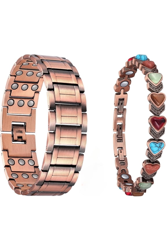 Pure Copper Bracelets for Women and Men, Ultra Magnetic Bracelets with Sizing Tool
