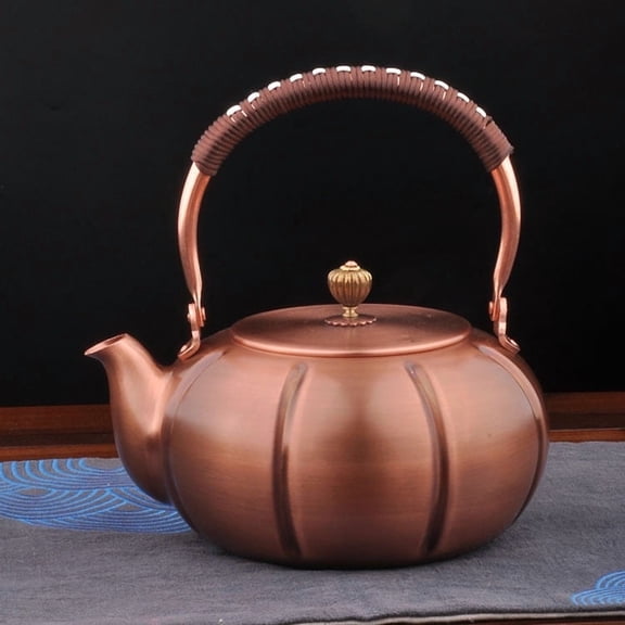 Wollet Pure Copper Kettles, Boiling Kettles, Handcrafted Large Capacity Thick 1.8-liter Kettles,Tea Sets