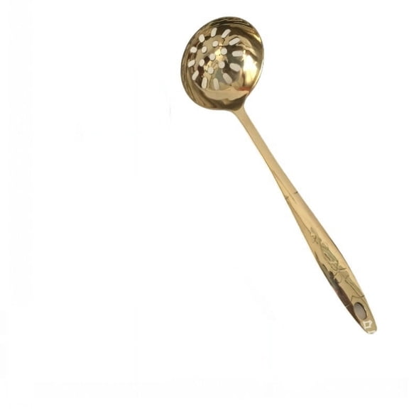 Wollet Pure Copper Ladle Copper Colander for Hot Pot ,10.23inches, Brass Ladle Brass Colander Pure Copper Brass Tableware
