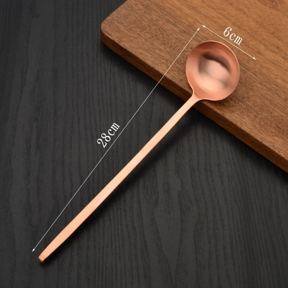 Wollet Pure Copper Long Handled Hot Pot Spoon Colander,28cm, Handmade Solid Spoon with Hooks