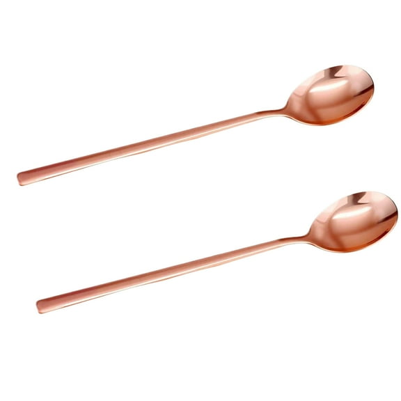 Wollet 100% Pure Copper Spoon, Long Handle Sold Copper Tableware, 8.5inches